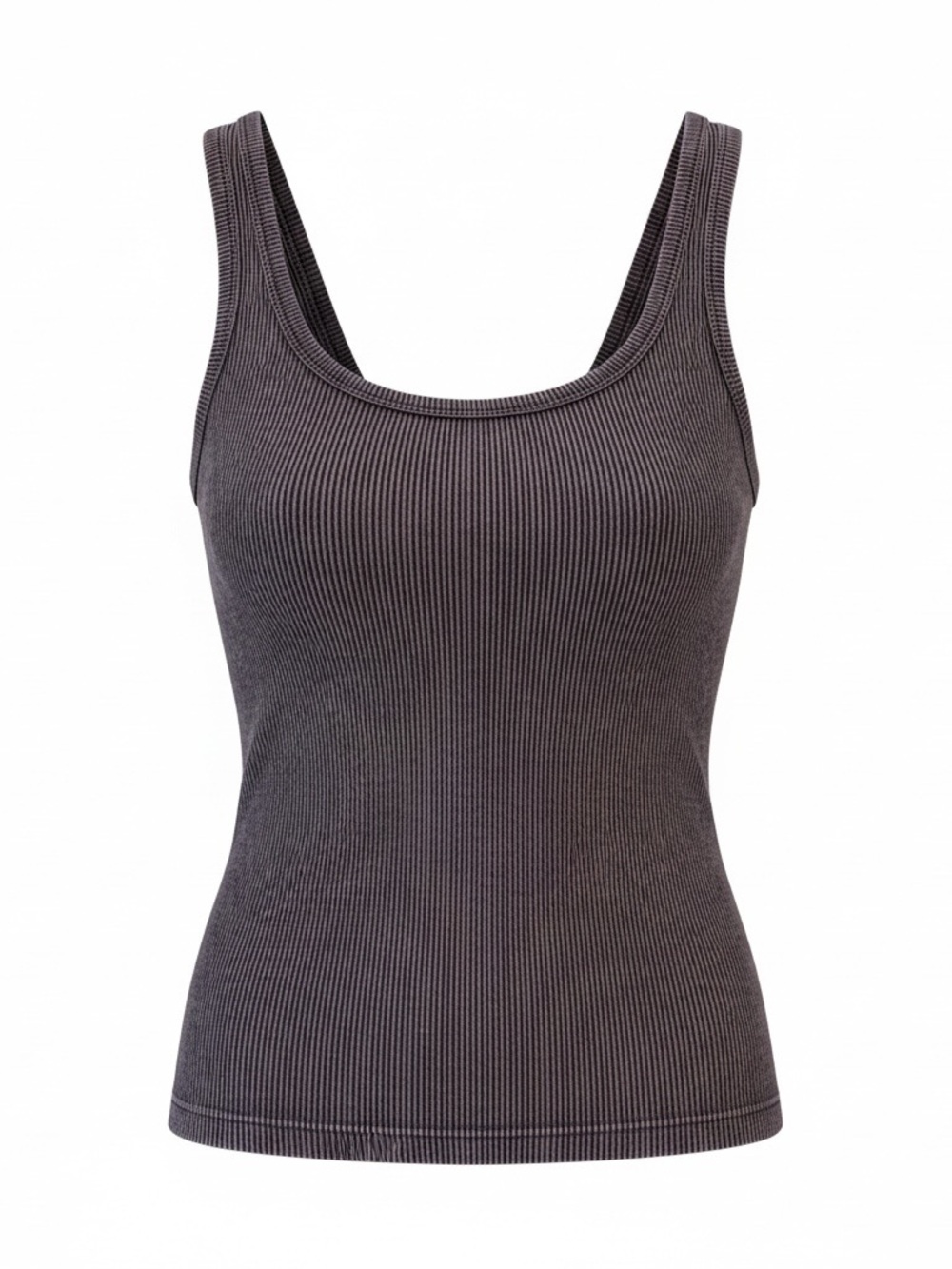 Zenana Outfitters Black Ribbed Square-Neck Tank Top L/XL NIB
